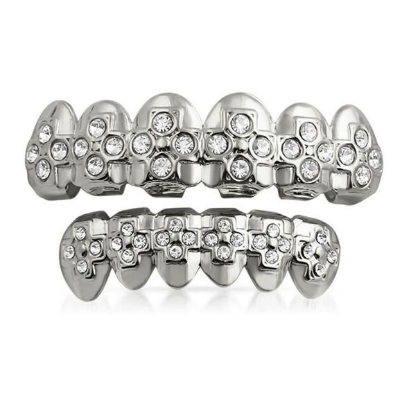 Silver Ice Cross Grillz Set - Picture 2 of 2